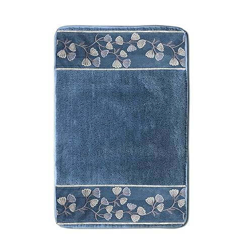 Popular Bath Capri, Bath Rug, Slate Blue