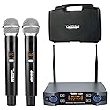 The Platinum UHF Wireless Microphone System, 200FT UHF Range Metal Professional Dual Channel Handheld Dynamic Mic System with Professional Karaoke