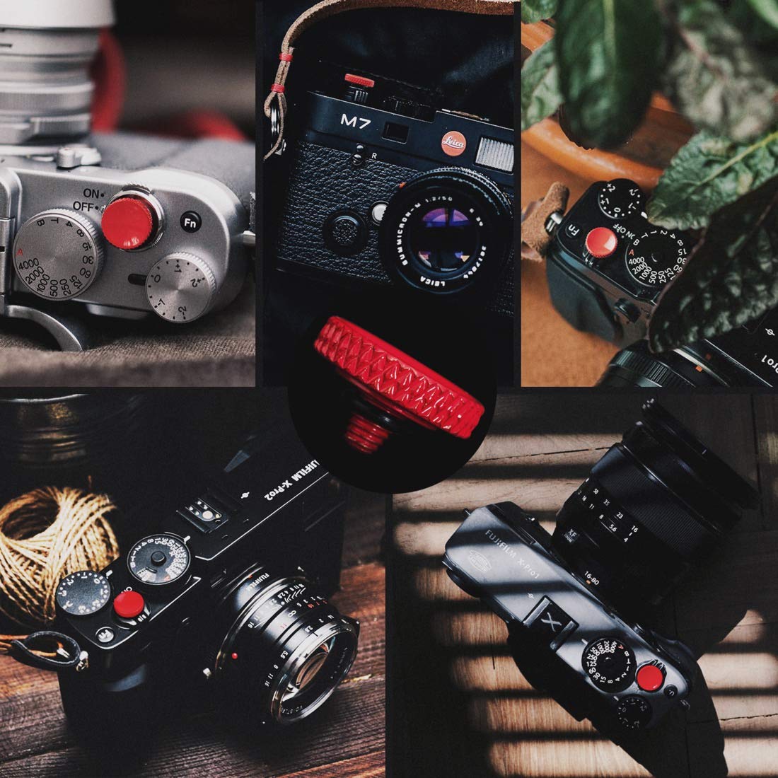 Fuji Shutter Release Button Accessories: Camera Soft Shutter Button - 4 Color Shutter Button for Canon Nikon Film X100V X100F Xt5 Xt4 Xt3 Xt2 Xt30