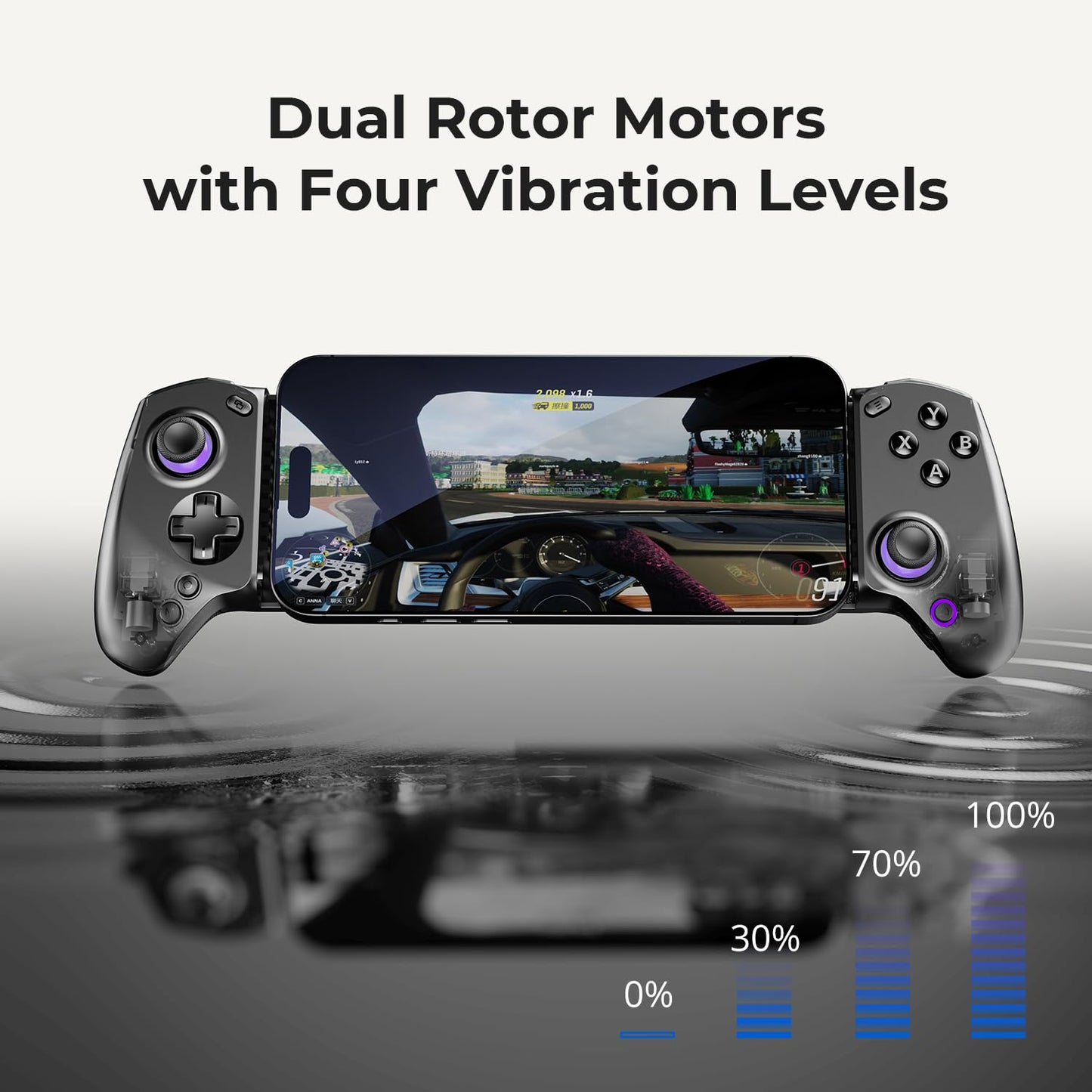 abxylute S8 Bluetooth Mobile Gaming Controller for Switch 1&2, iPhone15/16/17, iPad Android Phones Tablets, Portable Wireless Gamepad with Hall