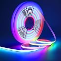 GOMING 24V 32.8ft/10M WS2811 Neon RGB COB LED Strip Light Addressable IP67 Waterproof 576 LEDs/M 16W/M Uniform Glow Self-Adhesive LED Tape for DIY