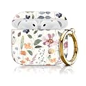 Case Cover Compatible with AirPods 4th Generation 2024, Shockproof for Women & Girls With Golden Round Buckle - Protective, Anti-Drop Design (Cute