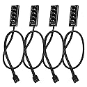 UMLIFE 4-Pack PWM Fan Hub, 1 to 5 Way Splitter PC Motherboard Case Power Extension Cable for ATX Computer 4-Pin and 3-Pin Cooling Fans