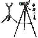 Spotting Scope Tripod, Shooting Tripod and Shooting Stand Rest Hunting V Yoke, with Binoculars Adapter and 2 QR, Compatible with Binoculars/Spotting