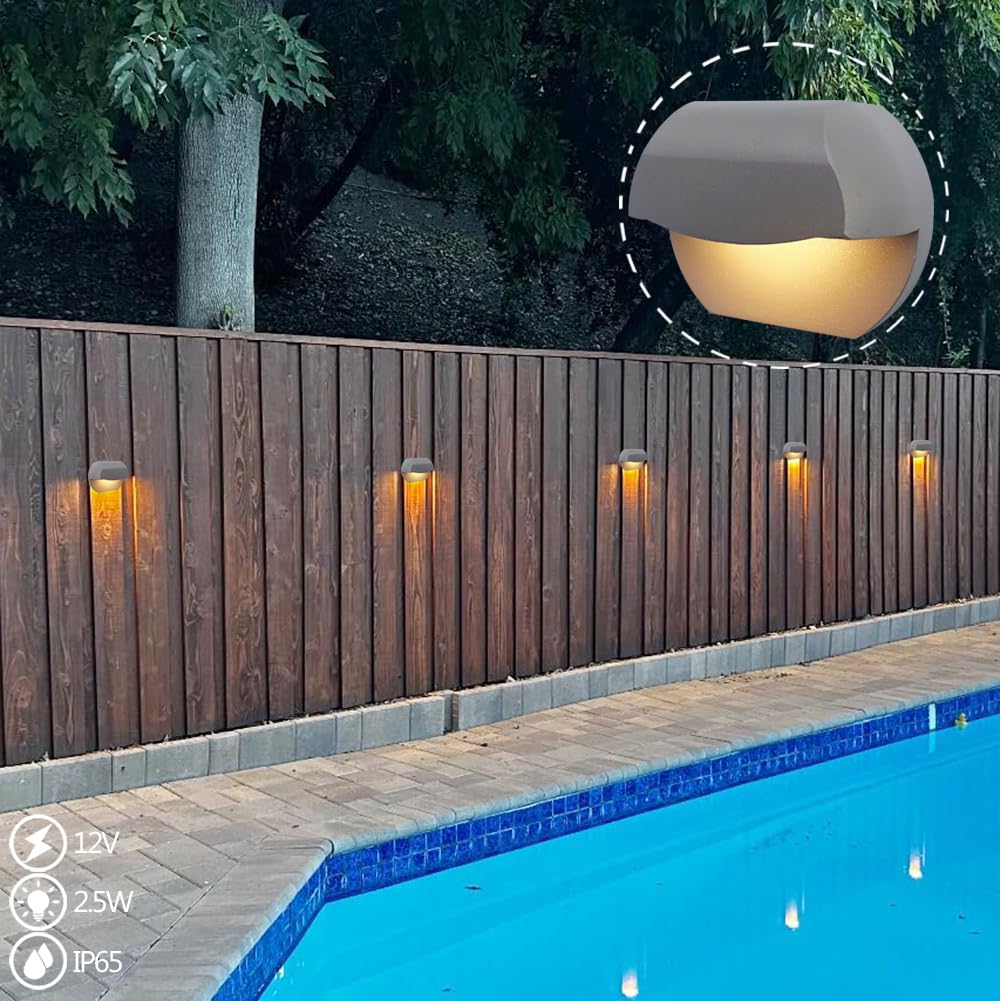 Leelands Outdoor Deck Lights LED Landscape Lighting Low Voltage 12V AC/DC Cast Aluminum Patio Post Step Lights Fence Retaining Wall Mounting Light