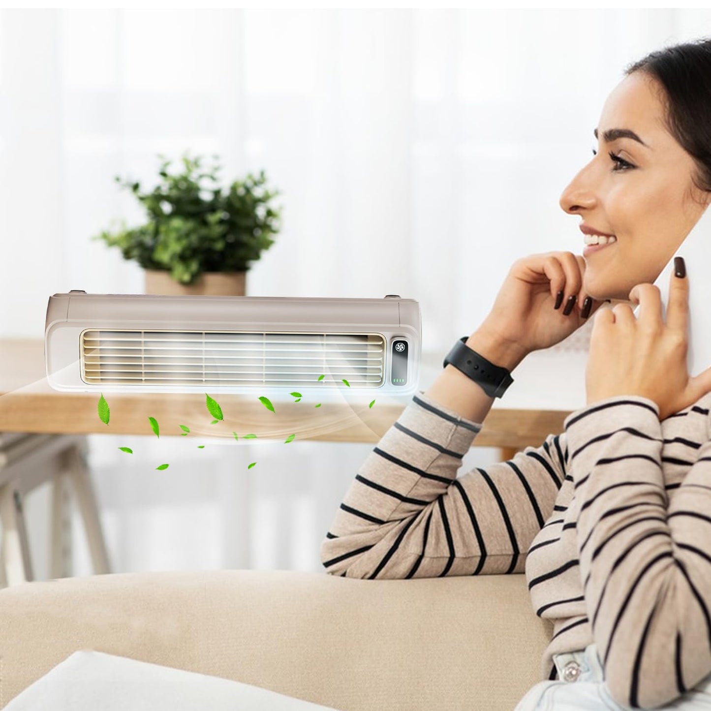 Fans That Blow Cold Air, Desktop Portable Tower Fan, 3 Modes Adjustable AC Personal Air Cooler Lightweight and Easy to Carry, Small Desk Fan for Home