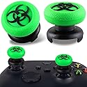 Playrealm FPS Thumbstick Extender & 3D Texture Rubber Silicone Grip Cover 2 Sets for Xbox Series X/S & Xbox One Controller(BioH Green)