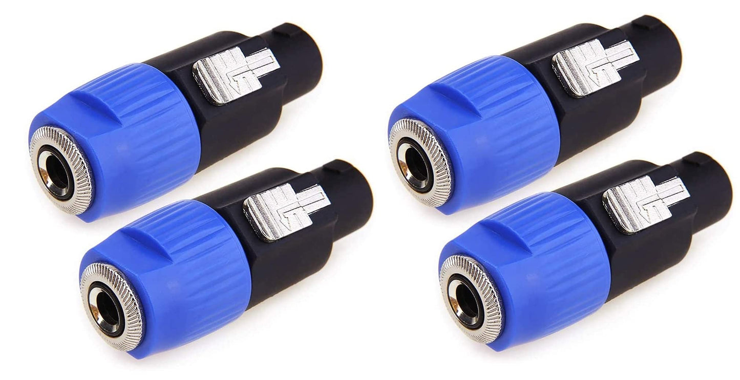 AUDIO 2000'S ACC31A1P2 Speakon Male to 1/4-Inch Female Jack Adapters Converters, Package Including Four Adapters Converters