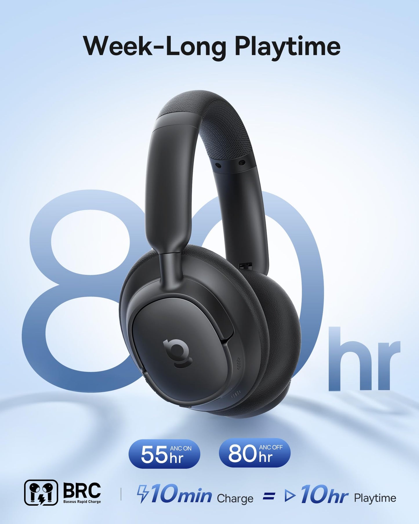 Baseus Bass BH1 NC Adaptive Active Noise Cancelling Headphones, Real-Time Adaptive Hybrid ANC, SuperBass 2.0, LDAC Hi-Res Sound, 80H Playtime, 5-Mic…