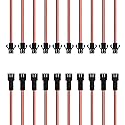 SIM&NAT 20 Gauge Silicone JST SM Connectors Plug, 5.9 inches Male Female 2 Pins EL Wire Cable, 10 Pairs
