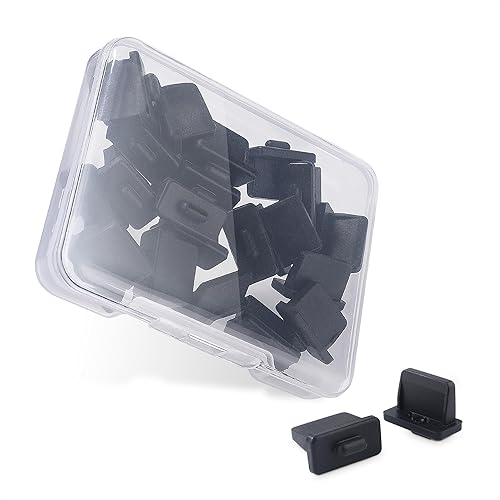 Cable Matters 20-Pack USB Port Covers in Black (USB Dust Cover/Caps, USBA Anti Dust Cover, USBA Port Protector Plug)