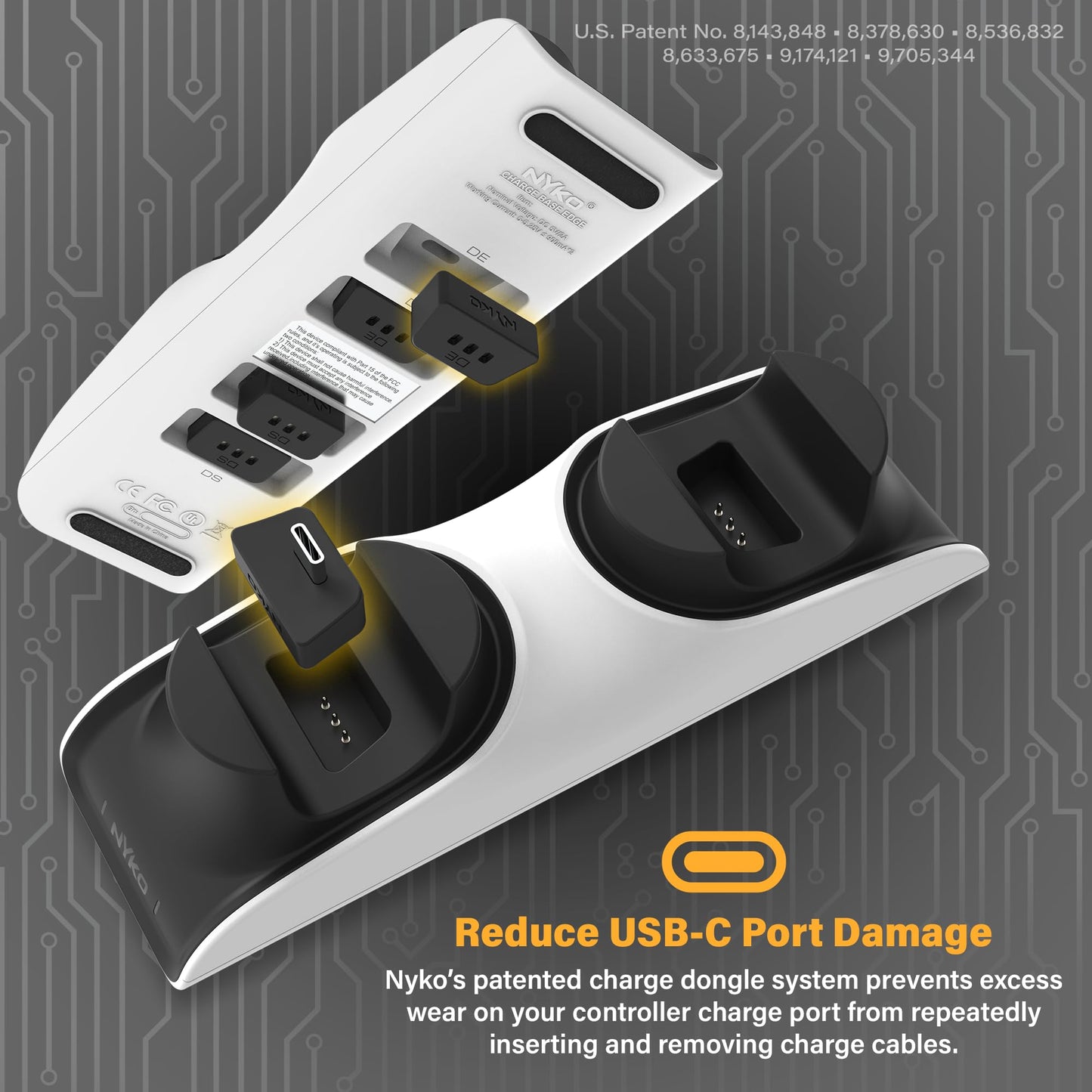 Nyko - Charge Base Edge - Store & Charge Station Compatible with PS5 DualSense & Edge Controllers - PS5 Slim Accessory Dual Port Recharging Dock
