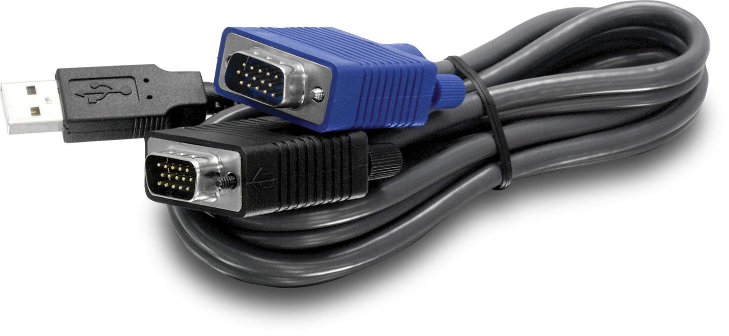 TRENDnet 2-in-1 USB VGA KVM Cable, TK-CU10, VGA/SVGA HDB 15-Pin Male to Male, USB 1.1 Type A, 10 Feet (3.1m), Connect Computers with VGA and USB