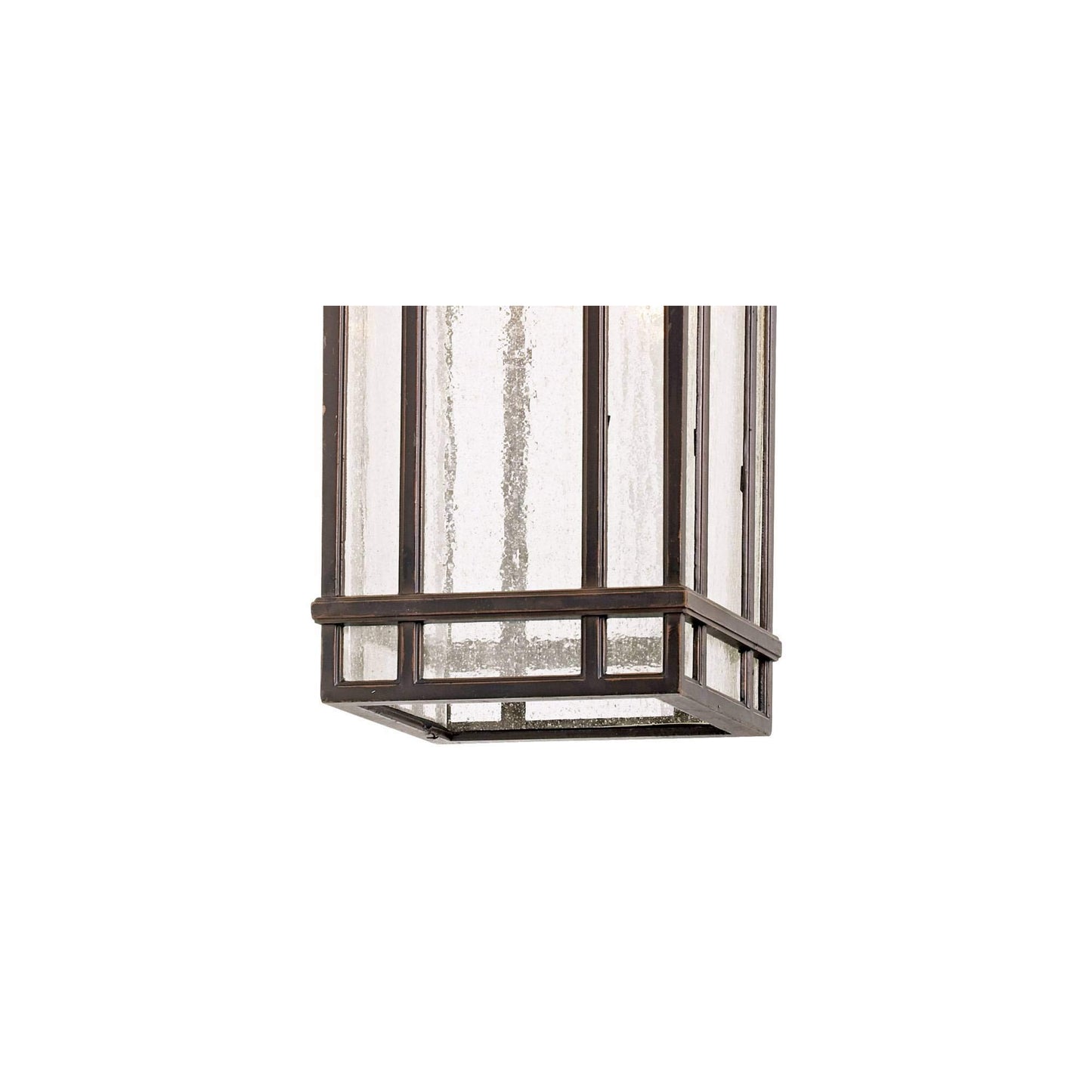 Kathy Ireland Sierra Craftsman Art Deco Outdoor Wall Light Fixture Rubbed Bronze Brown Steel 16 1/2" Seedy Glass Panels for Exterior House Porch Patio