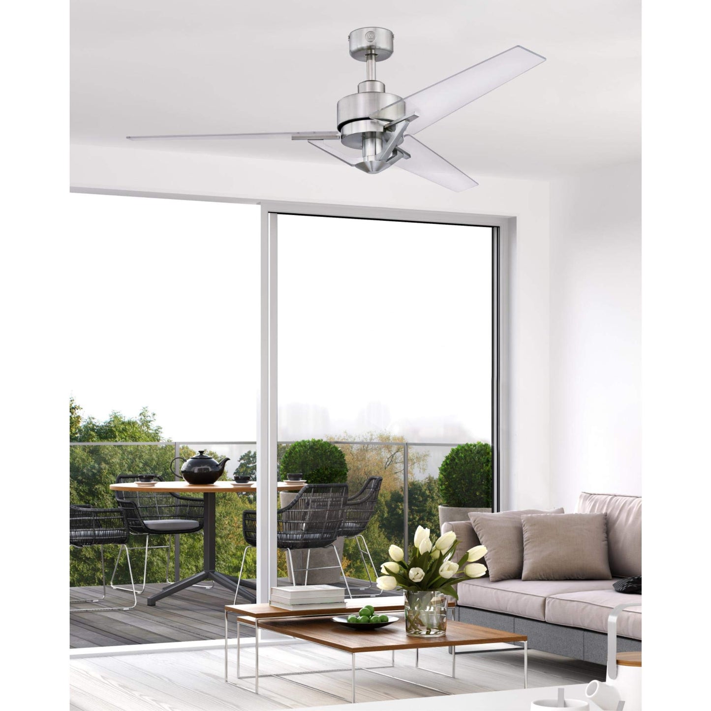 Westinghouse Julien Ceiling Fan with Remote Control, 54 in, Brushed Nickel