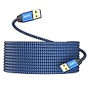 USB to USB Cable 25FT,Durable Braidedfor USB 3.0 Male to Male Type A to Type A Cable Data Transfer Compatible with Hard Drive, Laptop, DVD Player, TV