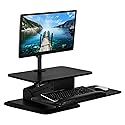 Mount-It! Standing Desk Converter with Monitor Mount | Height Adjustable Workstation with Keyboard Tray, Ergonomic, Free Standing, Easy Installation