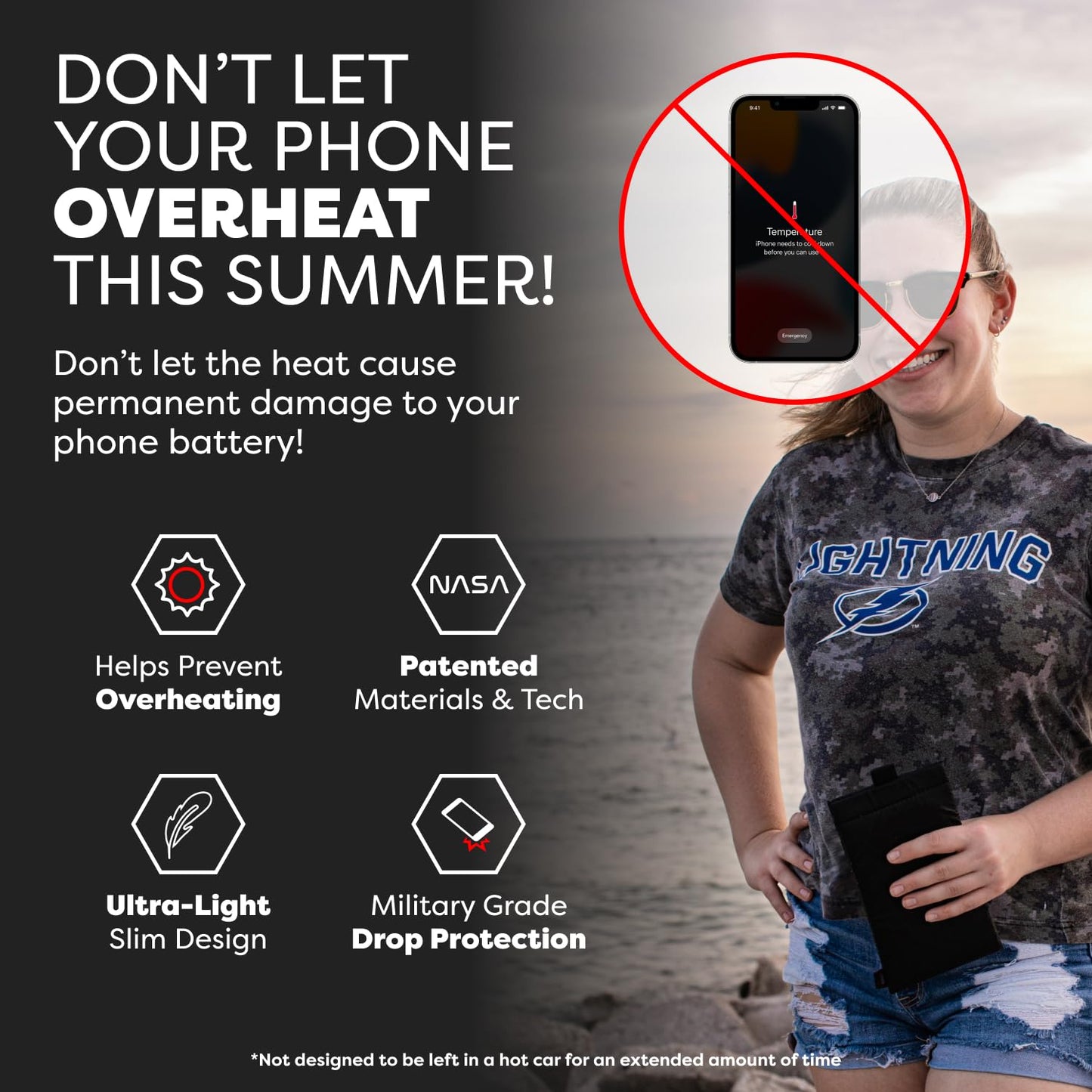 PHOOZY Thermal Phone Case - Apollo II Series : Cell Phone Pouch with AGION Lining Prevents Overheating, Extends Battery Life, Provides Drop Protection