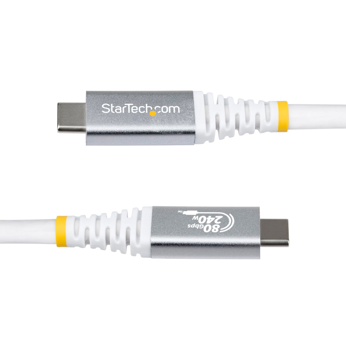 StarTech 3ft/91cm USB-C to USB-C USB4 Cable, 80Gbps, 240W PD, 8K, White