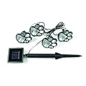 IdeaWorks JB7356 Dog Paw Solar Lights Outdoor Panels - Bright Energy Efficient and Perfect for your Garden - 4 pc Set, Black