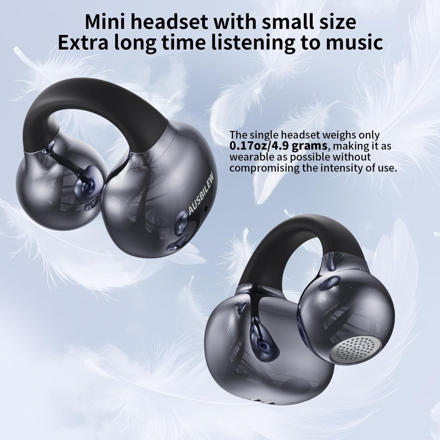 Ausbilew Headphones Wireless Earbuds IPX6 Waterproof Ear Buds,Touch Control Bone Conduction Headphones air Conduction Stereo with 11mm Driver 42…