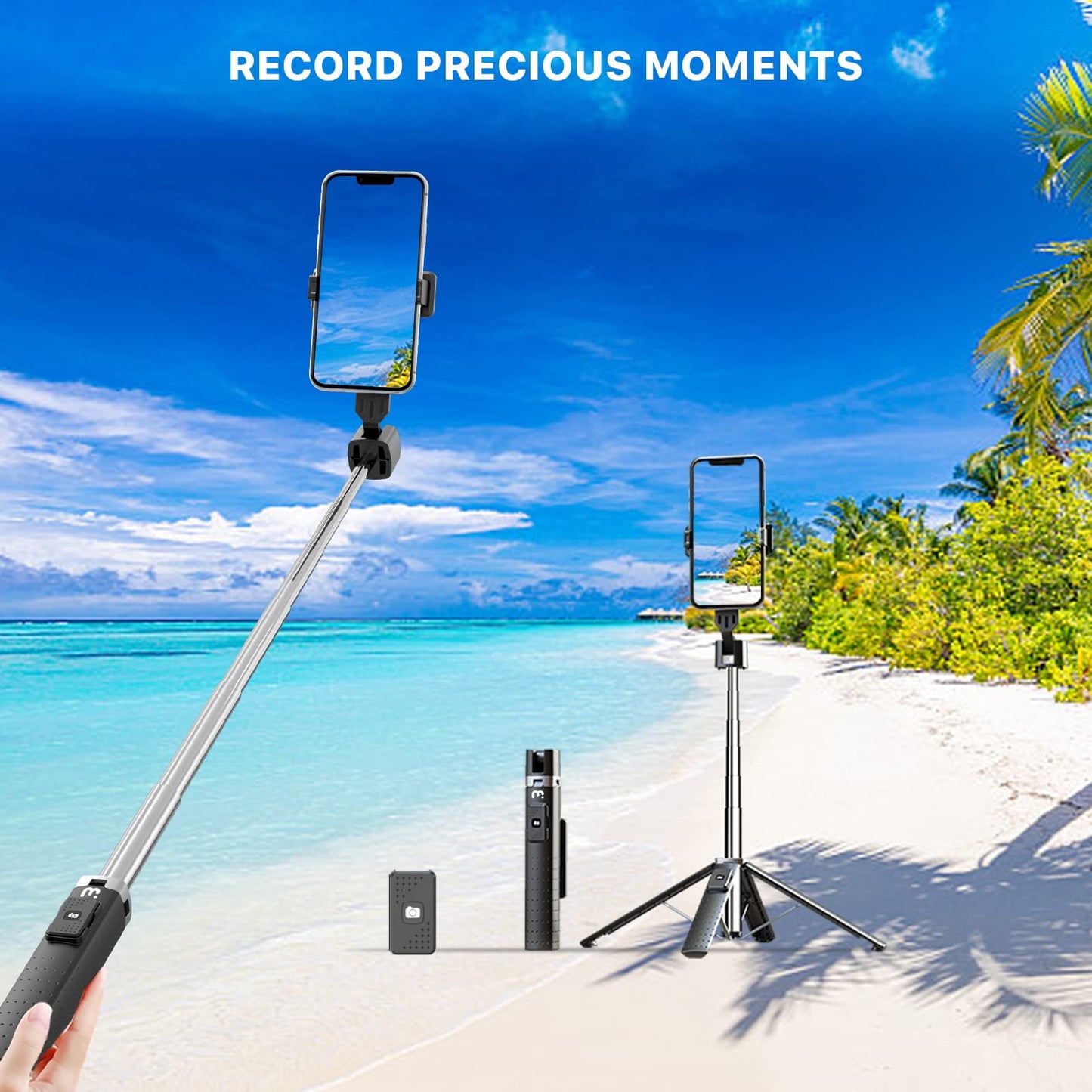 MYBAT PRO Selfie Stick Tripod with Remote, 4 in 1 Extendable Portable Bluetooth Selfie Stick & Phone Tripod Stand Compatible with Gopro