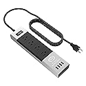 Power Strip Surge Protector by Artix NRGPower C500, Aluminum with Scratch-Proof Rubber Protective Outlets, 4 Outlets and 4 USB Ports, iSmart