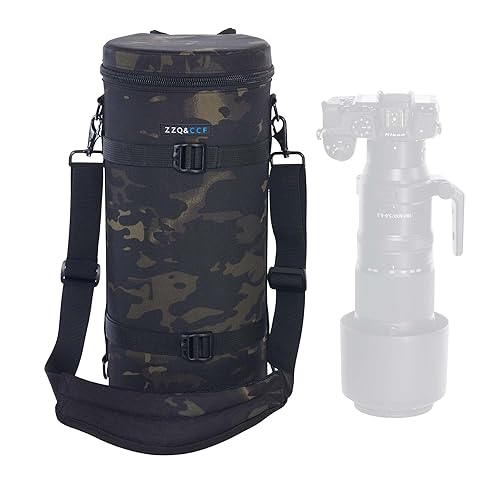 ZZQ&CCF Camera Lens Case Pouch Bag for NIKON NIKKOR Z 180-600mm f/5.6-6.3 VR Water Resistant Protective Camera Lens Pouch for Telephoto Zoom #Black