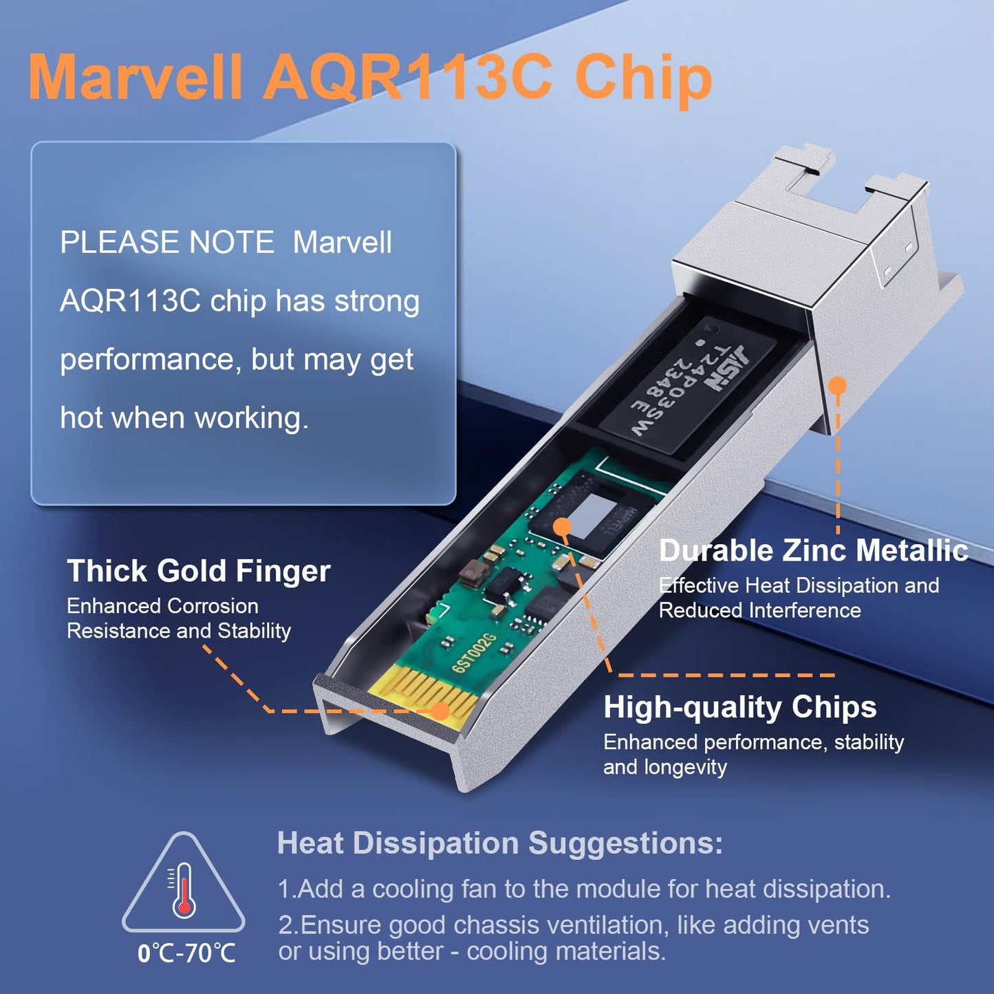 6COM 1.25G/2.5G/5G/10GBase-T SFP+ Transceiver, 10G SFP+ to RJ45 Copper Module, CAT.6a/7, up to 30 Meters, for Cisco SFP-10G-T-S, Ubiquiti