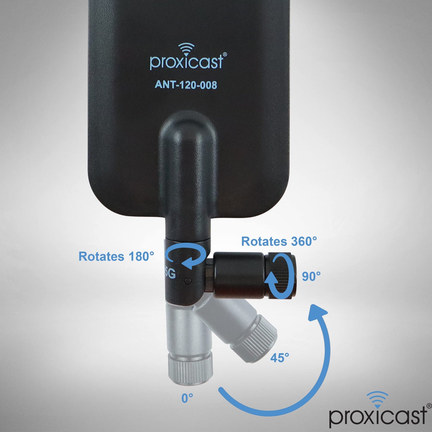 Proxicast 4G/5G/CBRS Universal Wide-Band 6 dBi Omni-Directional Swivel Terminal Antenna (SMA Male) - Compatible with Cisco, Cradlepoint, Digi, MoFi