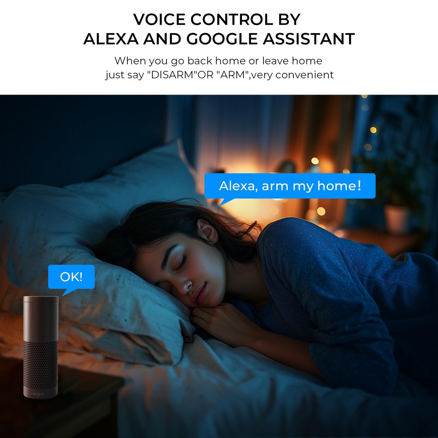PGST Wireless Alarm System,Smart Home Security System with Tuya App Alerts,5 Pieces Door Alarms Kits Siren Hub with Door/Motion Sensors,Remote,Easy