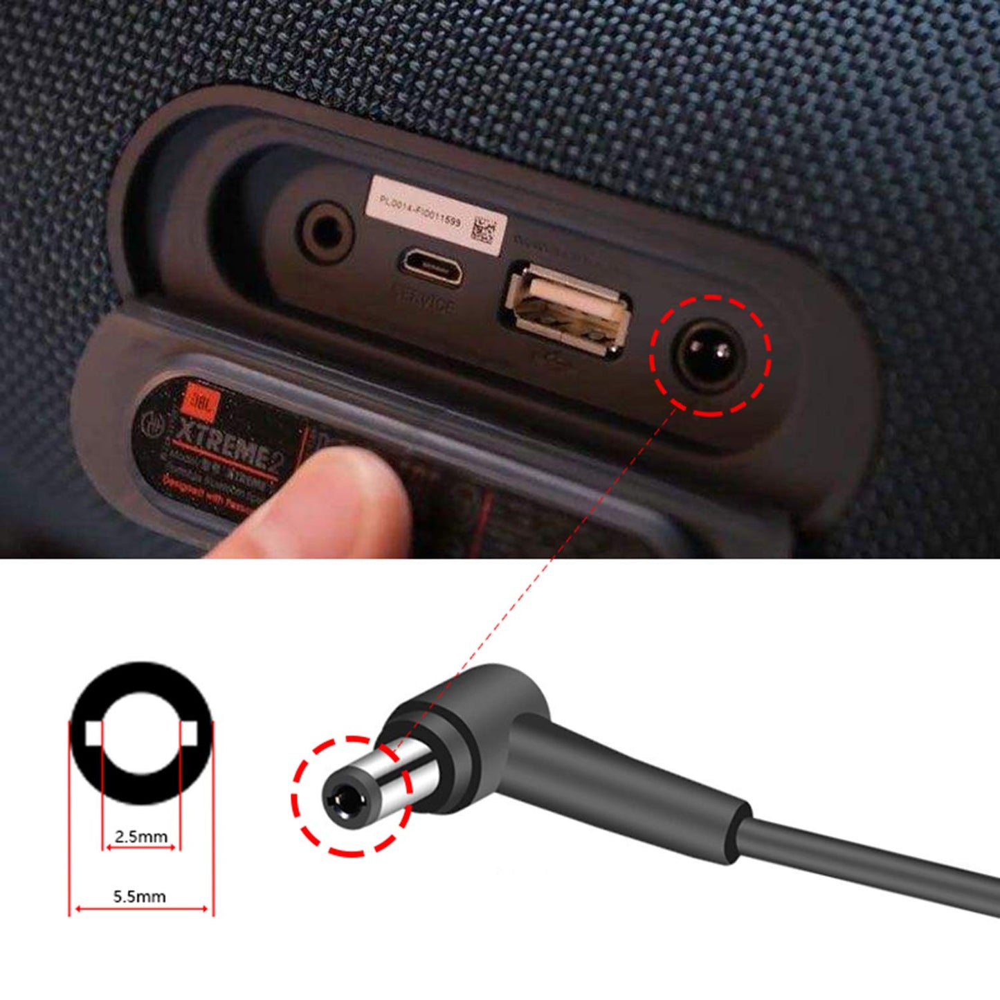 FEIYIU 19V~20V Ac Dc Adapter Charger Compatible with for JBL Xtreme, Xtreme 2, JBL Boombox Portable Wireless Bluetooth Speaker Power Supply Cord