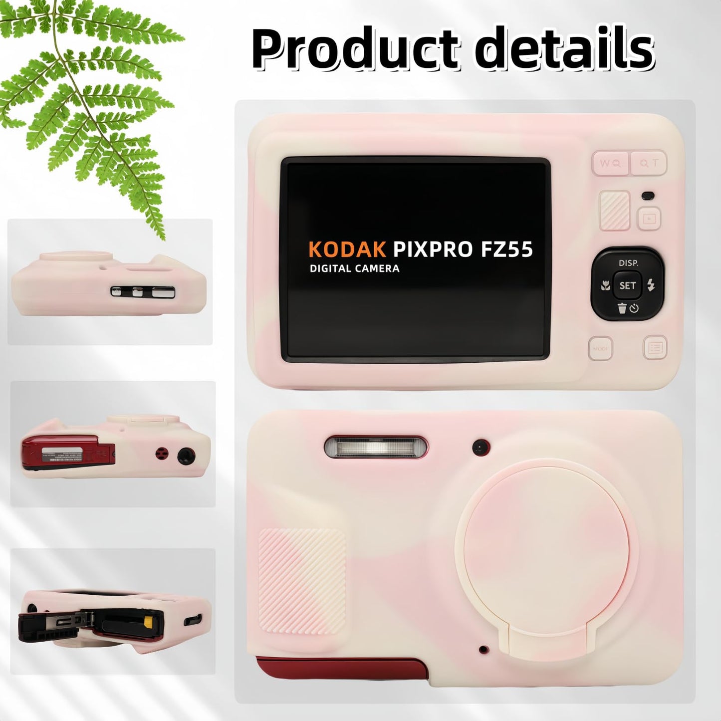 SZHSYJY Case for Kodak PIXPRO FZ55,FZ55 accessories,Soft Silicone Protective Case Removable Lens Cover,Comes with 2 Screen Protectors and 1 Wrist