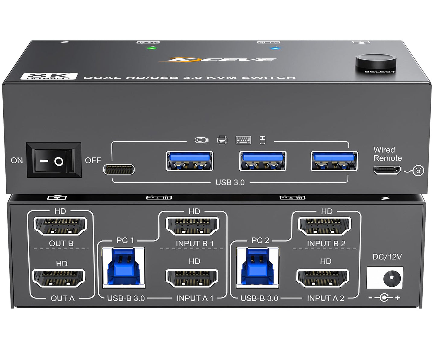 8K HDMI KVM Switch 2 Monitors 2 Computers 8K@60Hz 4K@144Hz,MLEEDA USB 3.0 Dual Monitor KVM Switch for 2 Computer Share 2 Monitor and 4 USB
