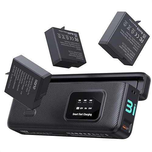 llano AC3 30W Fast Camera Battery Charger Hub with 3 Pack 1950mAh Replacement Ace Pro 2 Batteries for Insta360 Ace Pro 2/AcePro/Ace Action Camera