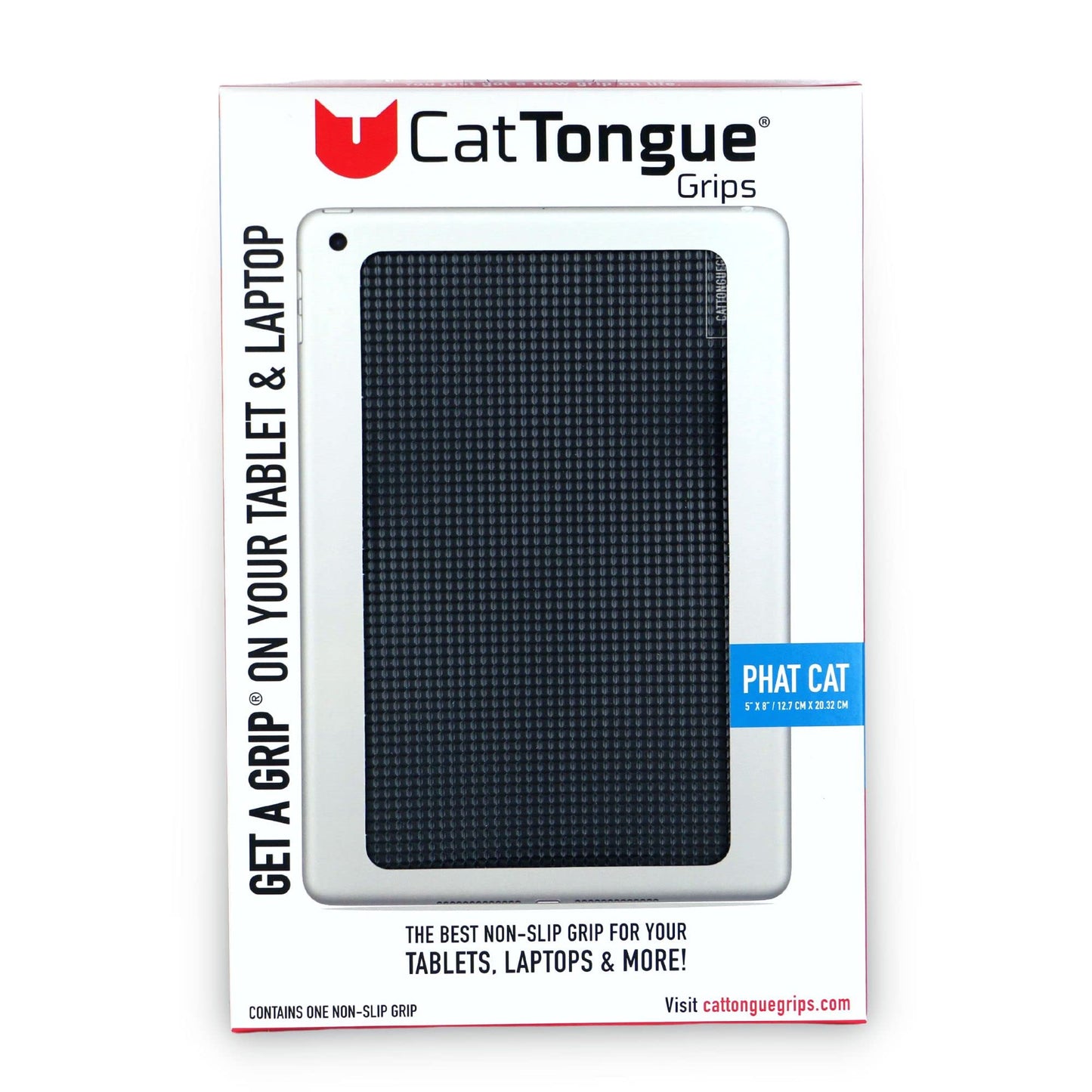 CatTongue Grips Phat Cat Non-Abrasive Grip Tape - Heavy-Duty Anti-Slip Tape Backing for Tablets, Laptops & Large Electronics - No Bulk, Easy to Remove