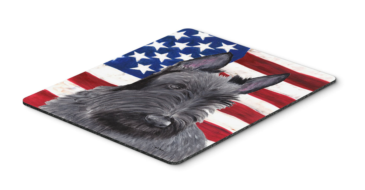 Caroline's Treasures SC9032MP "USA American Flag with Scottish Terrier Mouse Pad, Hot Pad or Trivet" for Home Office Gaming Working Computers Laptop