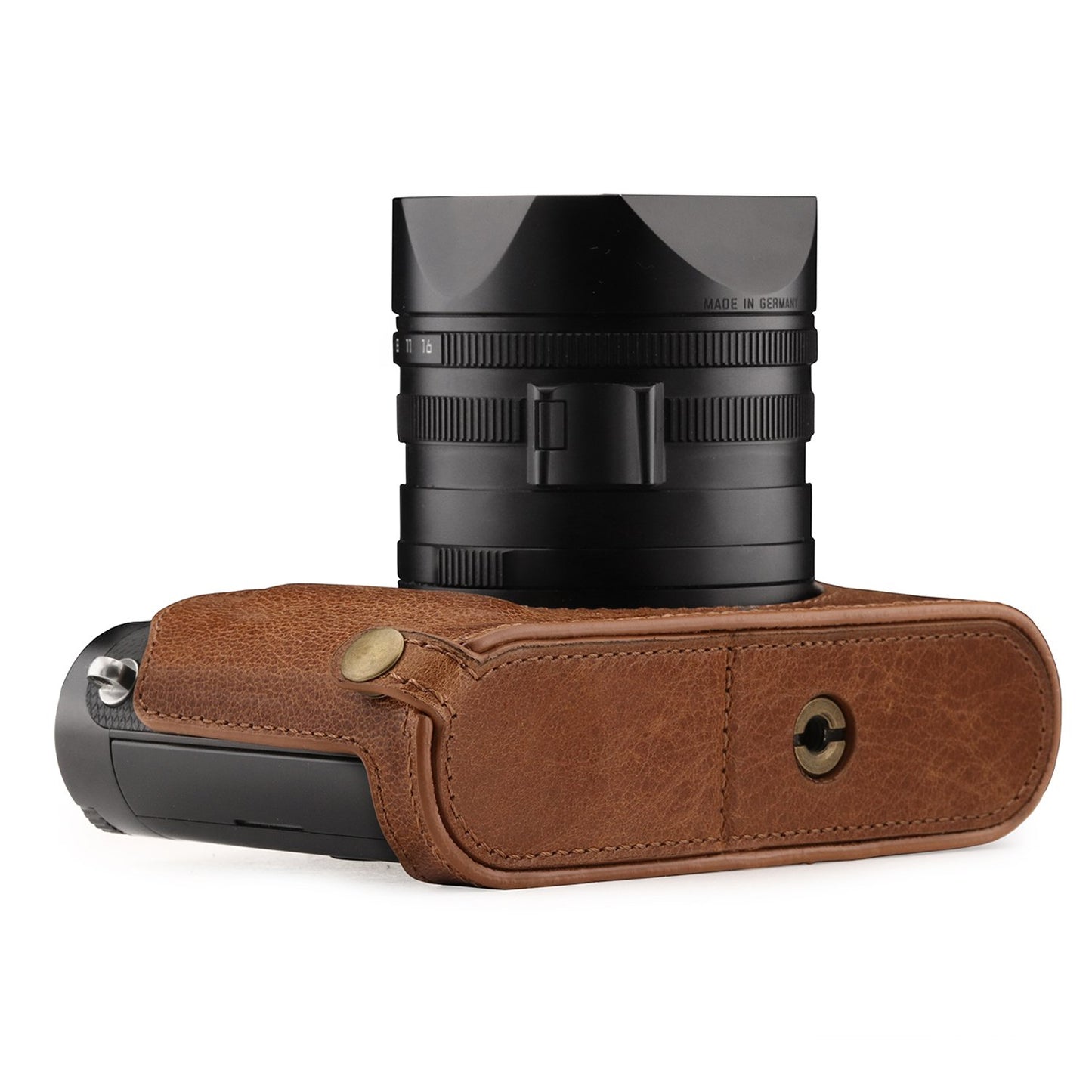 Megagear MG1401 Leica Q-P, Q (Typ 116) Ever Ready Genuine Leather Camera Half Case and Strap, with Battery Access, Brown