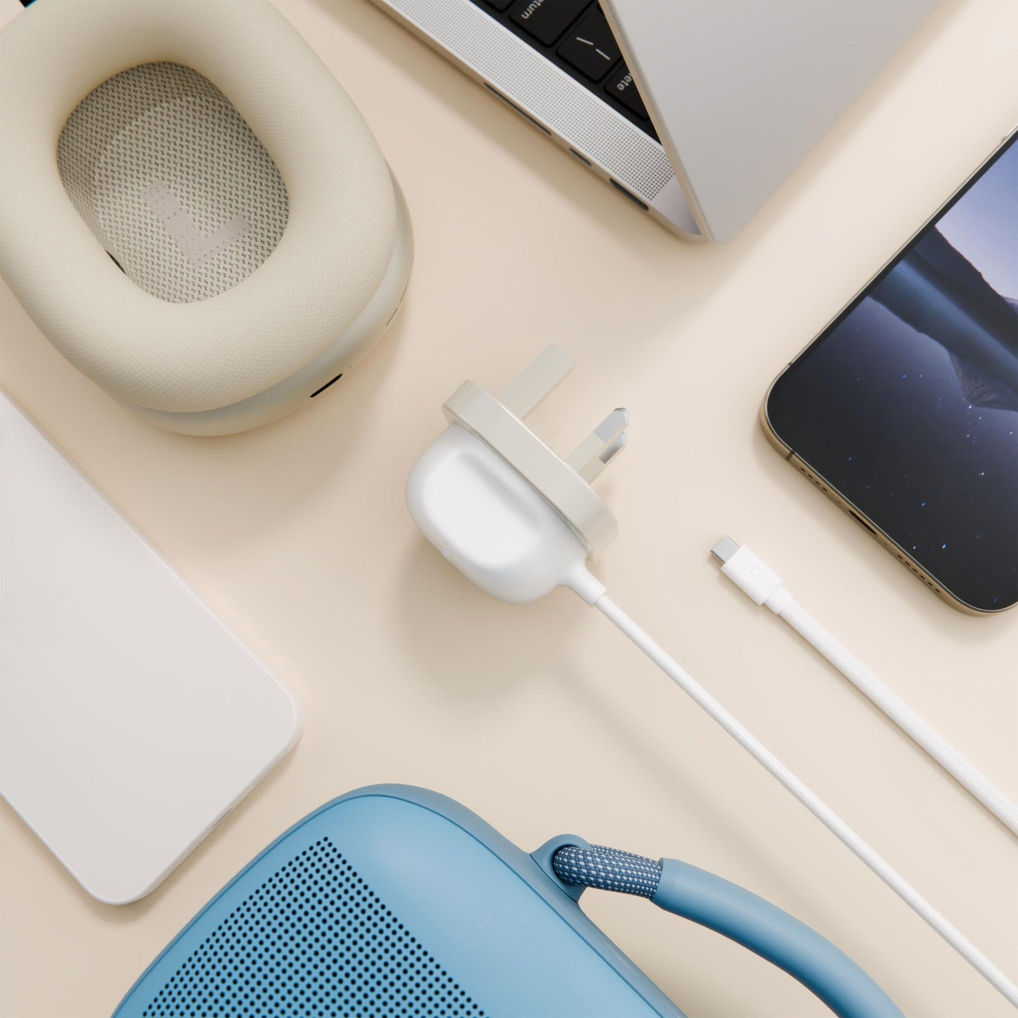 Twelve South PowerCord All-in-One 30W USB-C Fast Charger with US Compatibility- 4 ft Charging Cable + Wall Adapter Block with USB-C PD 3.0 for iPhone