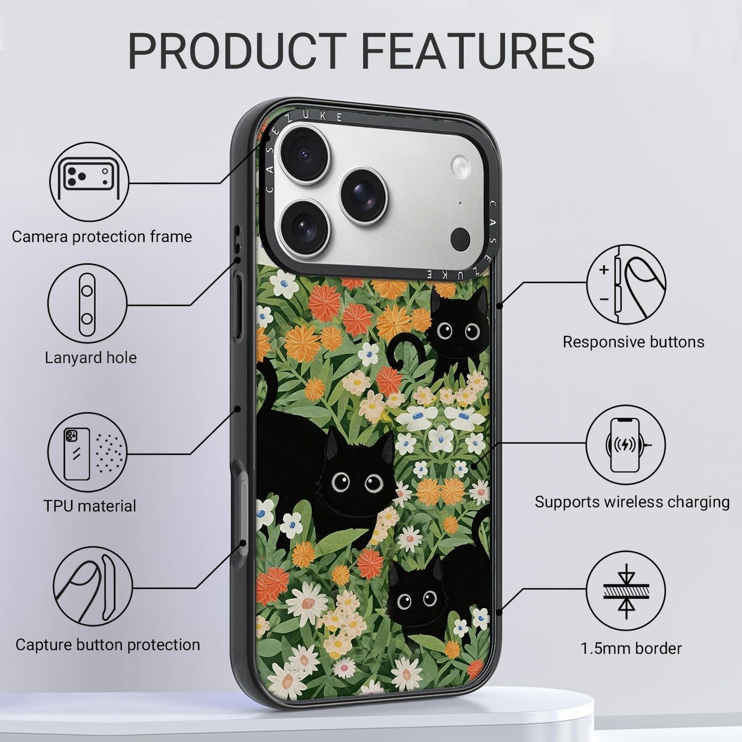 Clear TPU Phone Case Cover for iPhone with Design, Drop Protection, Cute Case for Girl Women (Clear-Blue Checkered, iPhone 17 Pro Max)