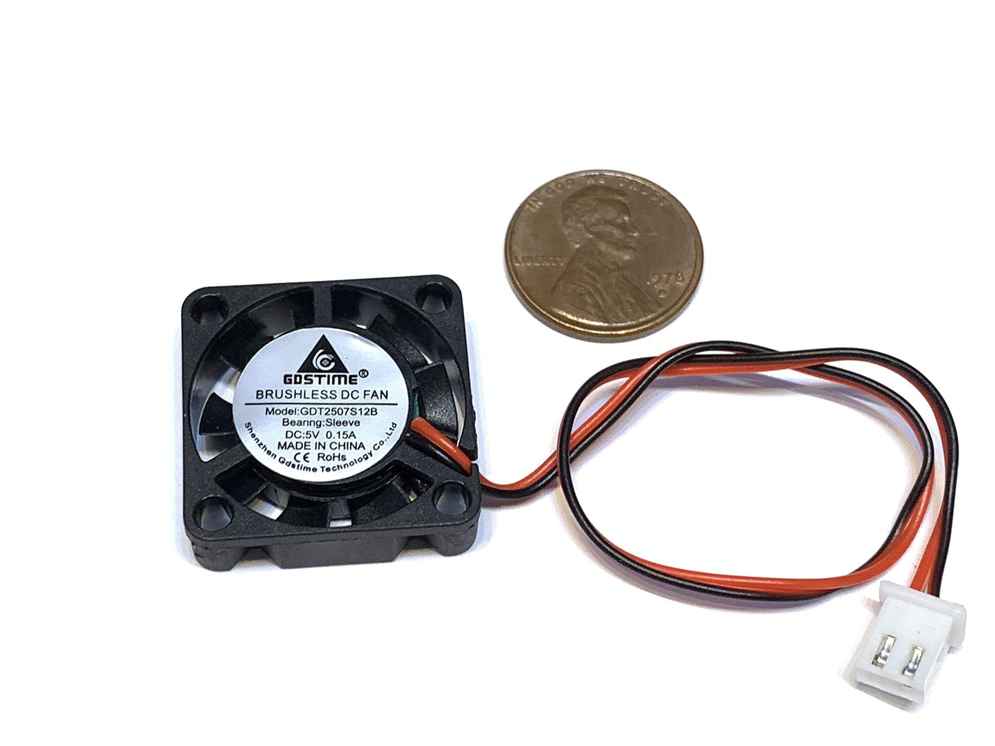 4 Pieces 5v Fan mini 25mm x 7mm 2pin 2507 dc mini micro brushless cooling A30