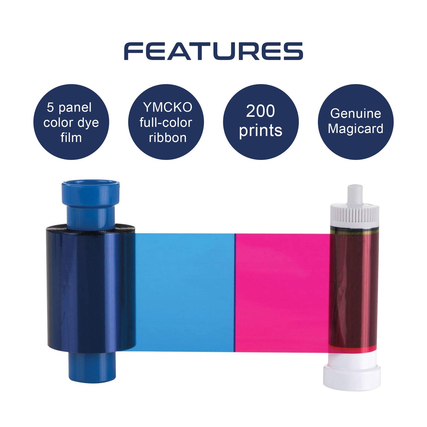 EVOLIS YMCKO Straight from The Manufacturer Highest Quality Ribbon Cassette (R5F008AAA) 300 Print Color Ribbon Compatible in The EVOLIS PRIMACY