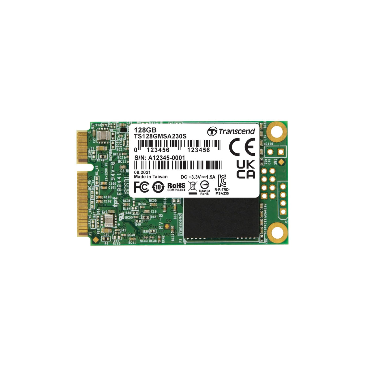 Transcend 128GB MSA230S mSATA SATA III SSD, DRAM Cache