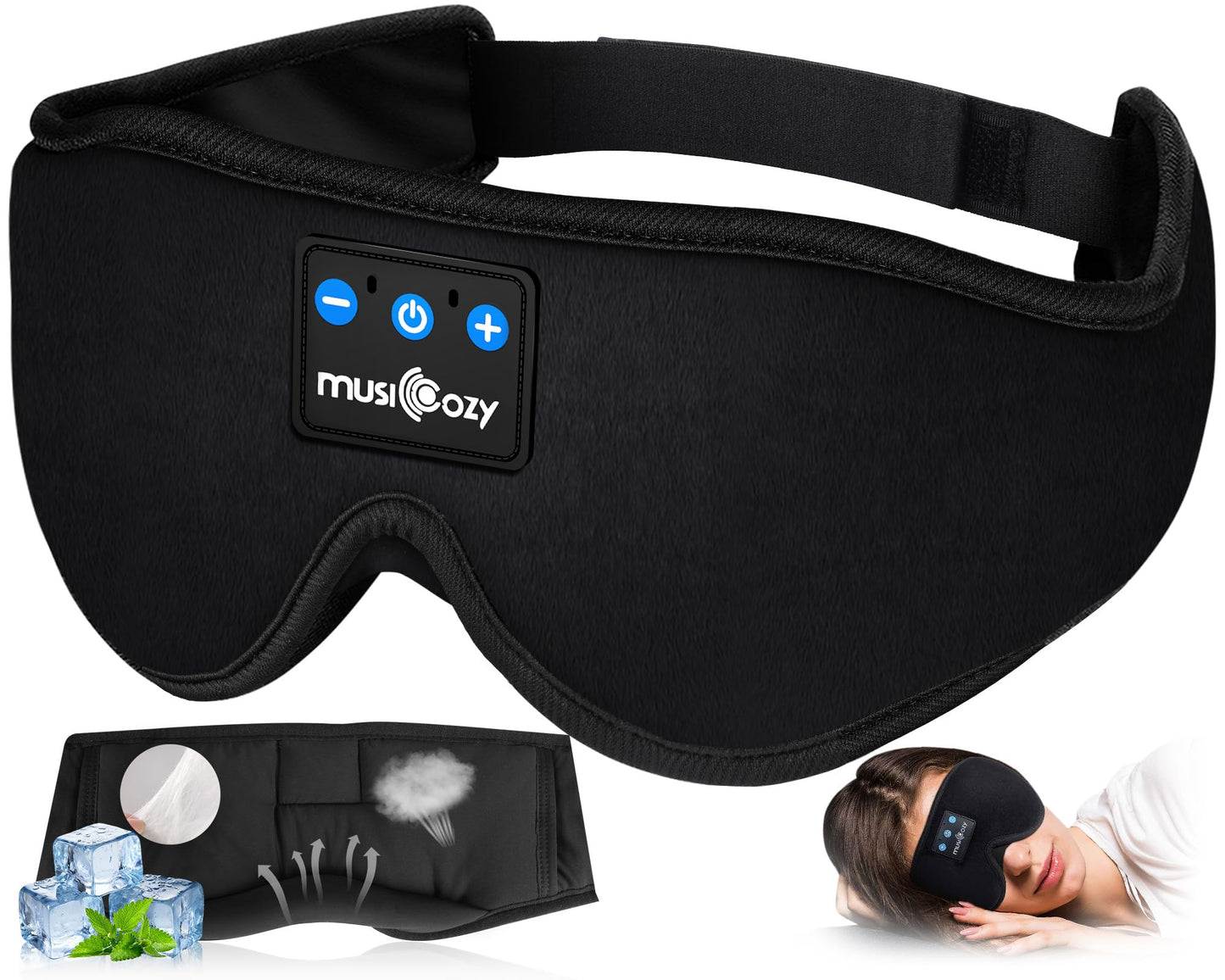 MUSICOZY Sleep Headphones, Bluetooth 5.4 Sleep Mask Headband Headphones Sleeping Eye Mask, Wireless Music Earbuds Earphones with HD Stereo Speakers…