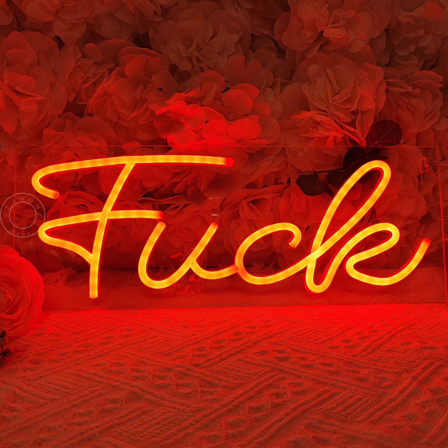 SYLHOME LED Neon Light Sign Fuck Red 15.8"X5.9" Cool Wall Decor Sign for Bedroom Kid's Room Man Cave Bar Pub Club Game Room, Birthday Party