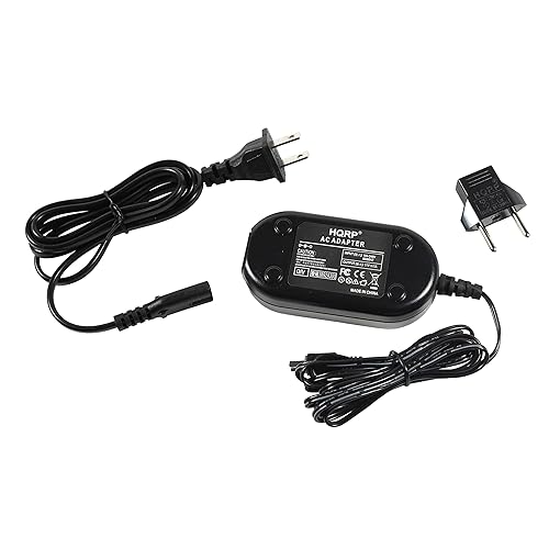 HQRP Replacement AC Adapter/Charger Compatible with JVC GZ-MS120AUS, GZ-MS120B, GZ-MS120BUS, GZ-MS120R, GZ-MS120BU Camcorder with USA Cord & Euro Plug