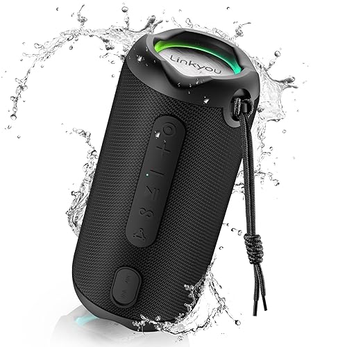 Generic Linkyou Bluetooth Speakers Portable Wireless Speaker with 30W Stereo Sound, Upgraded Portable Speaker Black, IPX7 Waterproof Shower Speaker