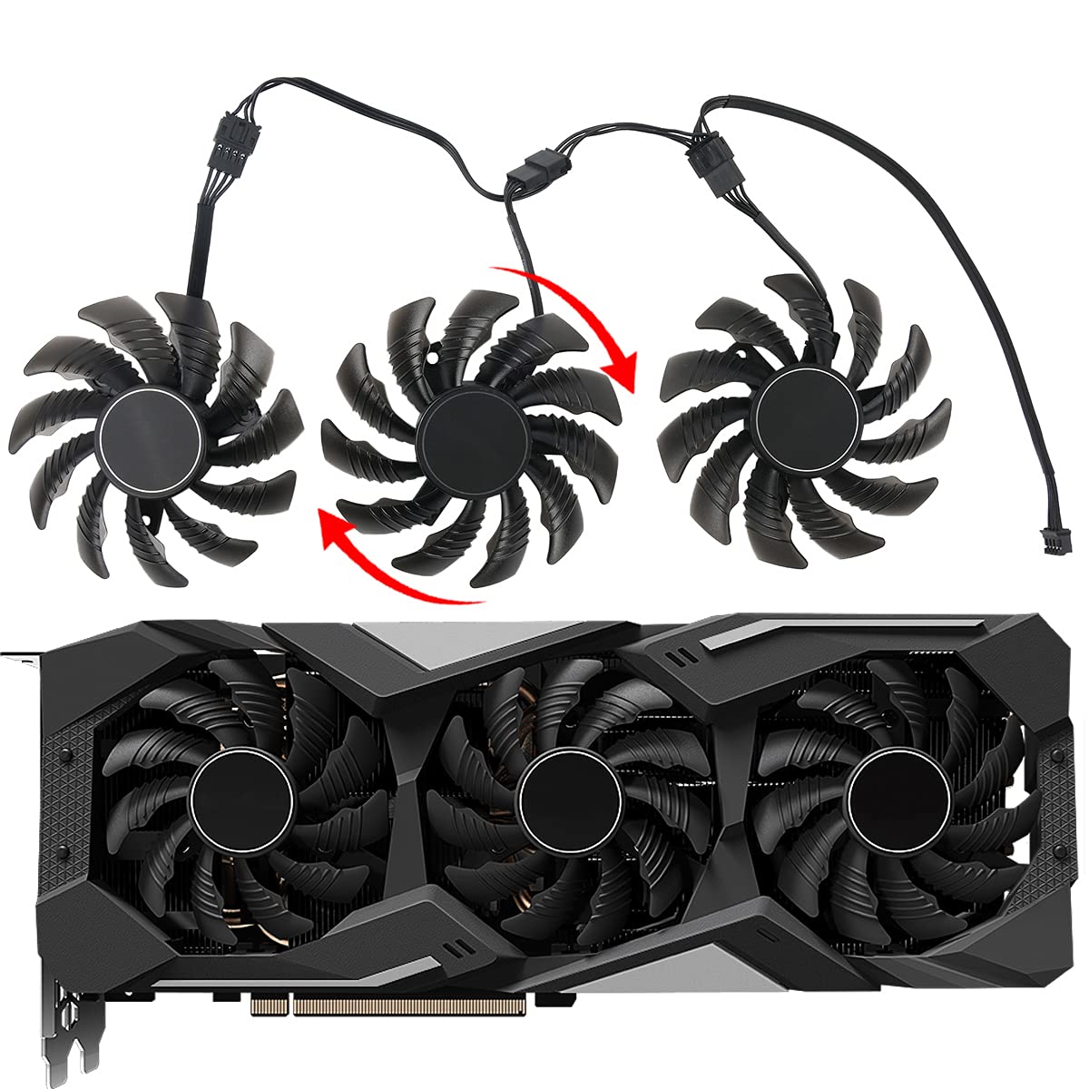 inRobert 75mm PLD08010S12HH Graphics Card Cooling Fan Replacement for Gigabyte RTX 2060 2070 Gaming RX 5500 5600 5700 XT GPU(Fan-B(1pc))