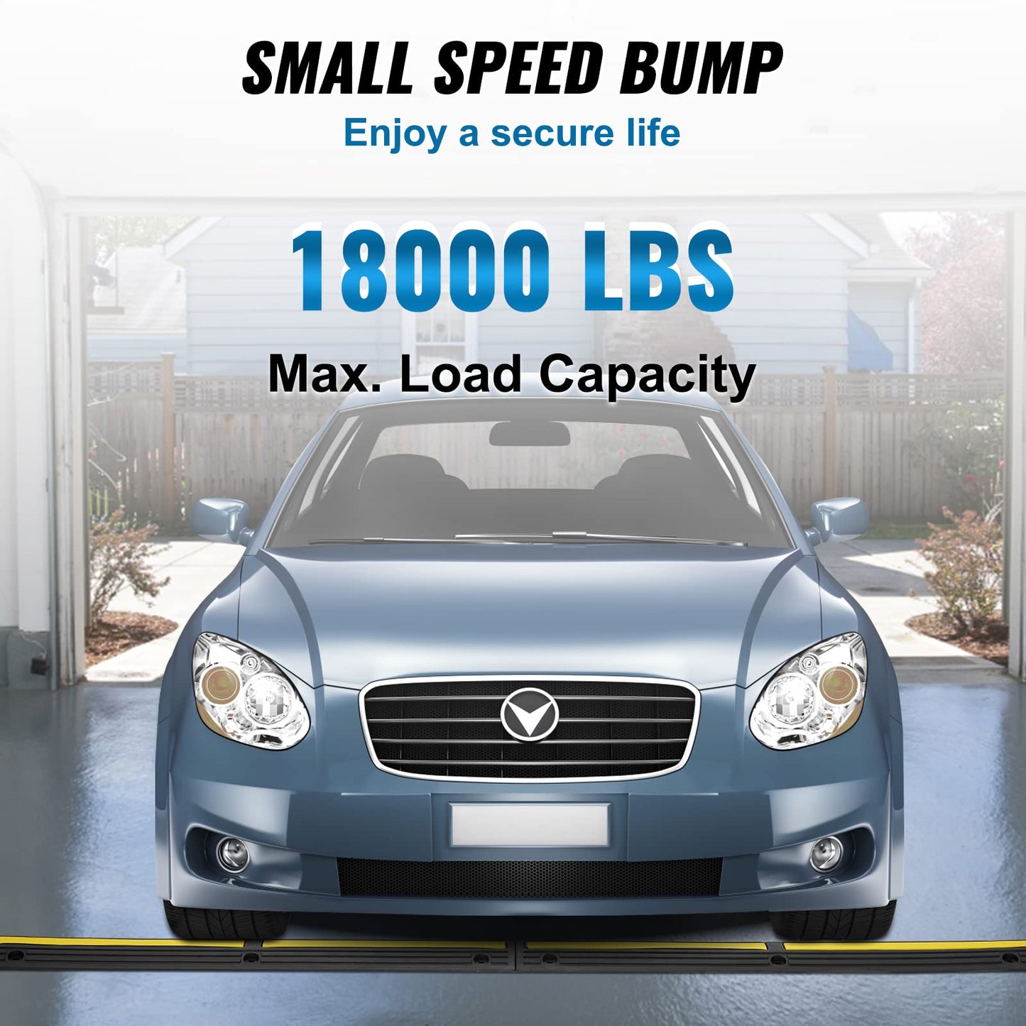 VEVOR 3.28 ft Cable Protector Ramp, 4 Pack of 1 Channel, 18000 lbs/axle Capacity Heavy Duty Rubber Speed Bumps, Floor Cord Cable Protector Wire Cover