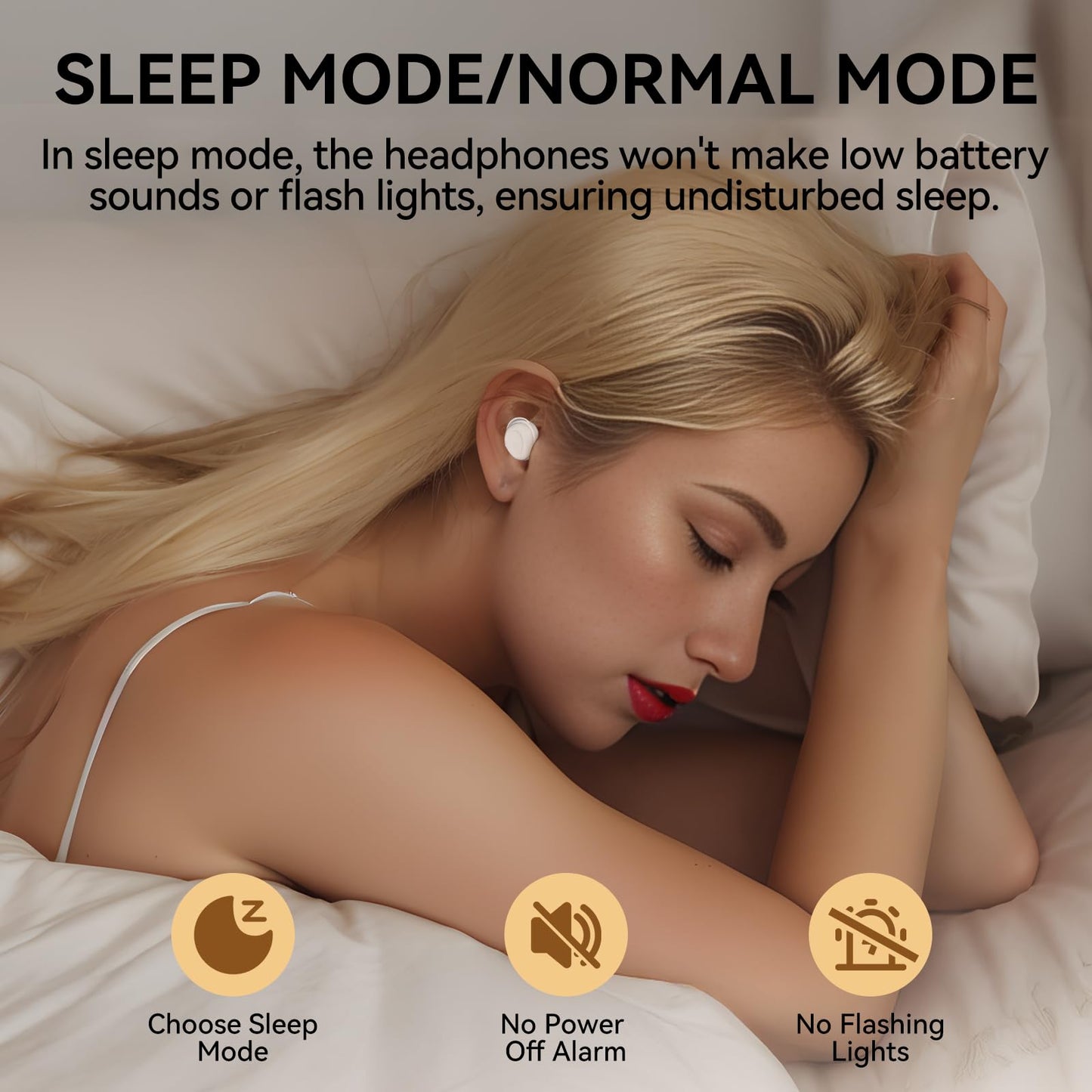 Sleep Earbuds, Sleep Headphones for Side Sleepers, Mini Bluetooth 5.4 Wireless Earbuds, Ultra-Soft Silicone Invisible Earphones for Sleeping, Noise